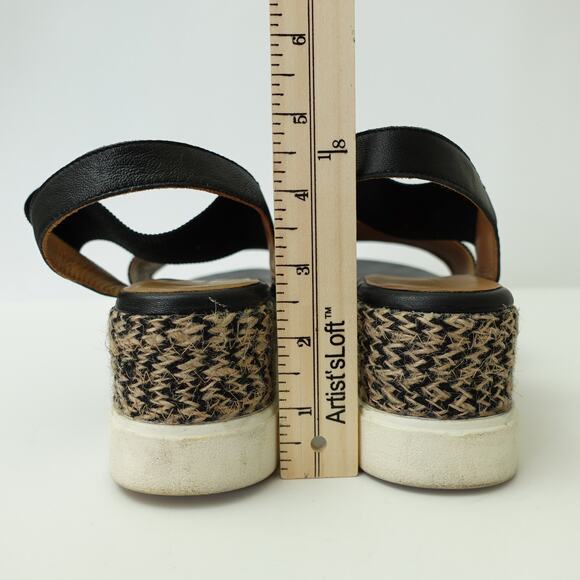 A/Anthropologie Womens Elastic Platform Slingback Sandals Black Multi EU 39 US 8 - Picture 5 of 7